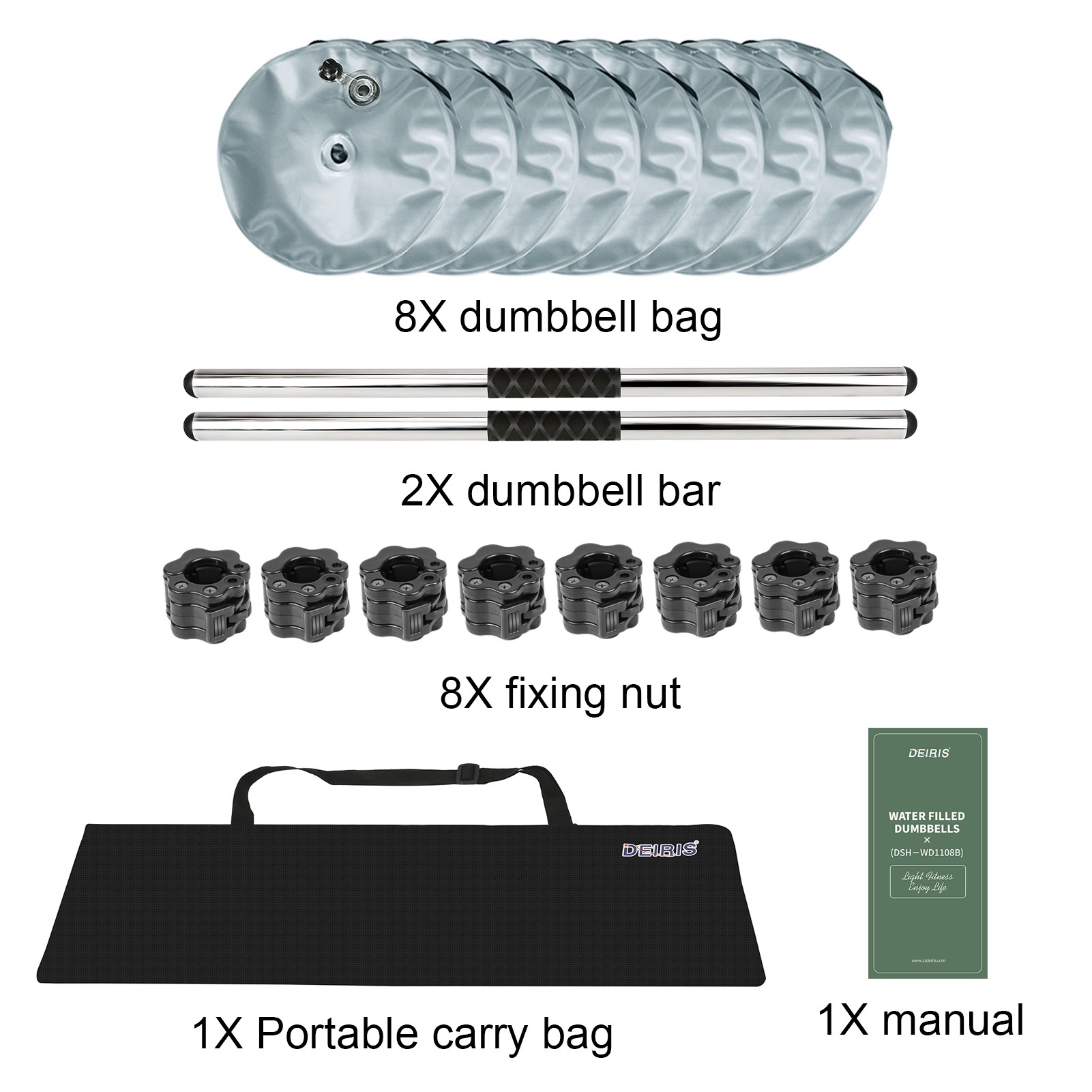 Adjustable Water-Filled Dumbbells 8-35 kg Gym Dumbbell Kettlebell Push Up Bar Combination Set Weightlifting Dumbbell Set