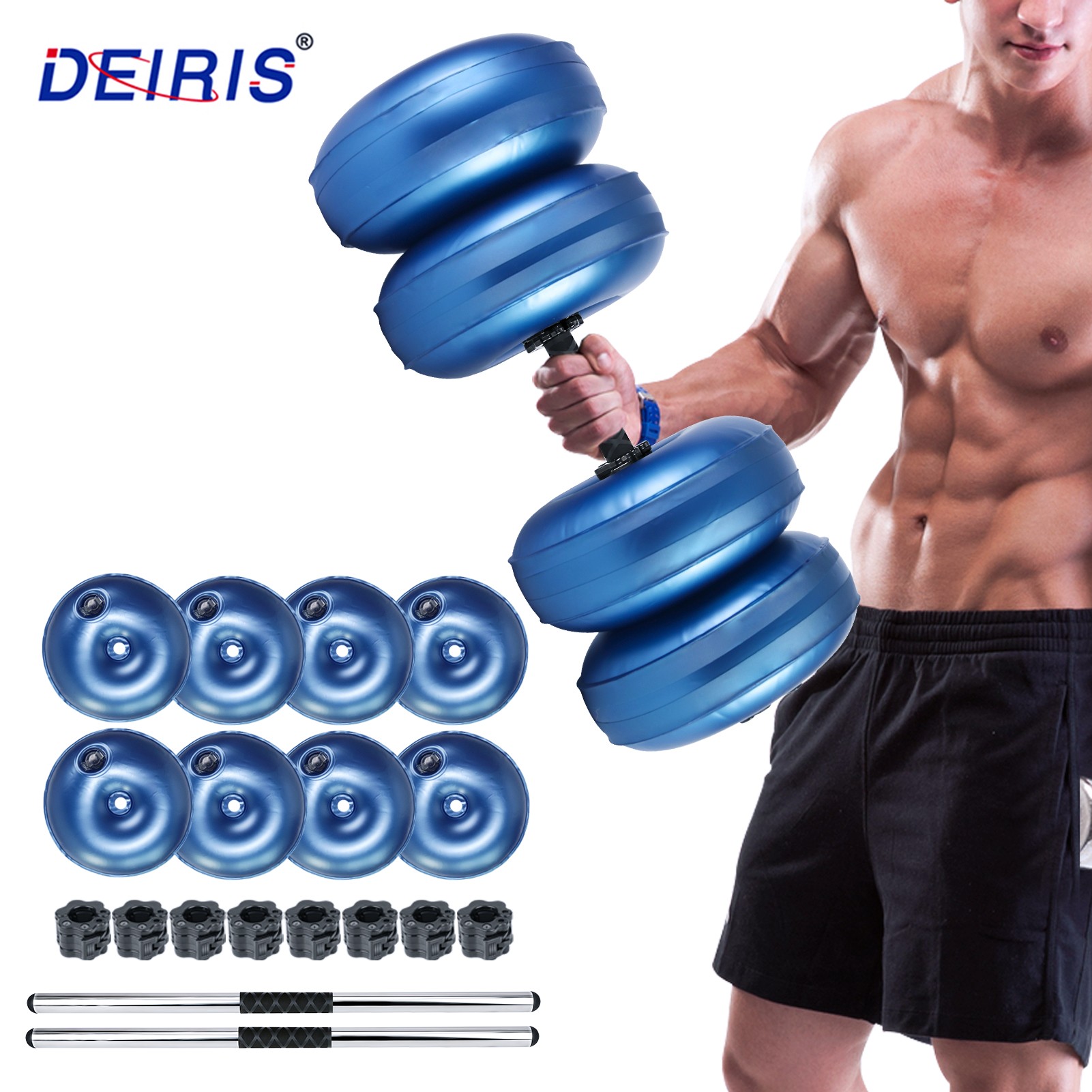 Gym equipment adjustable dumbbell set 66 lbs 10kg 20kg 25kg 30kg weight lifting dumbbell barbell set for gym fitness